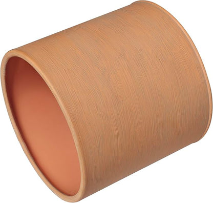 ARNIS Modern Plant Pots, Large Planters with Stand, Set of 2 Decorative Planters, Metal Pots with Drainage Holes for Living Room, Office, Garden or Balcony, 10.5 &12.25 Inch, Terracotta