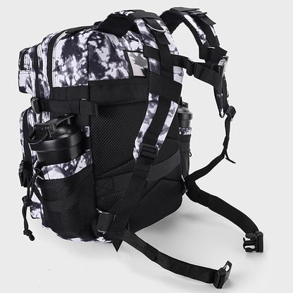 LHI Military Tactical Backpack for Men and Women 45L Army 3 Days Assault Pack Bag Large Rucksack with Shoe Compartment - Blue
