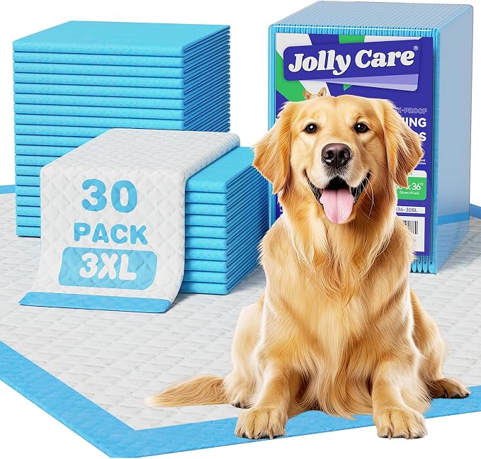 30 Count-36" x 36" XXXL Pee Pads for Dogs, Extra Large Puppy Pads, Super Absorbent Disposable Dog Training Pads, Quick Drying, Leak-Proof, Ultra Thick Potty Pads for Dogs, Puppies, Doggie, Cats