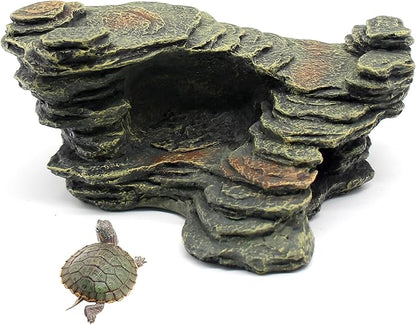 relaqcc Turtle Basking Platform Shale Scape Step Ledge, Reptile Ladder Resting Terrace Aquarium Decor, Great for Reptiles, Amphibians, Frogs, Small Turtle