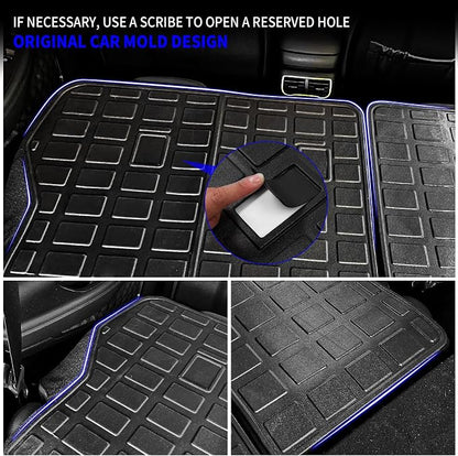 Rongtaod Cargo Mat Compatible with 2021-2023 Hyundai Santa Fe (Fit 5 Seats) Trunk Mat Cargo Mat Cargo Liner All Weather Trunk Liner 2022 Santa Fe Accessories (Trunk Mat+Backrest Mats)
