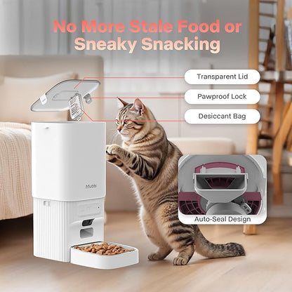 Automatic Cat Feeder with Camera, 5G WiFi Automatic Dog Feeder, 7L Cat Food
