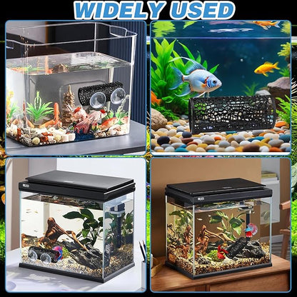 2Pcs Black Betta Aquarium Decoration, Betta Fish Tank Accessories Decoration with Suction Cup, Hidden Decor Habitat Toys for Shrimp Breeding Small Fish Playing & Resting