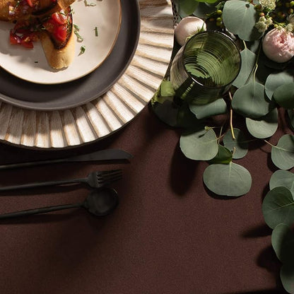 Gee Di Moda Rectangle Tablecloth - 60 x 102 Inch Chocolate Table Cloth for 6 Foot Rectangle Tables - Heavy Duty Washable Fabric - for Holiday Party, Dinner, Weddings, Baby Shower & Events