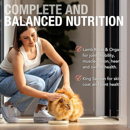 Feline Natural New Zealand Canned Catfood Wet Food, High-Meat, Low-Carb, & Grain Free Cat Food Wet, Lamb & Salmon Feast, 3 oz, Pack of 24