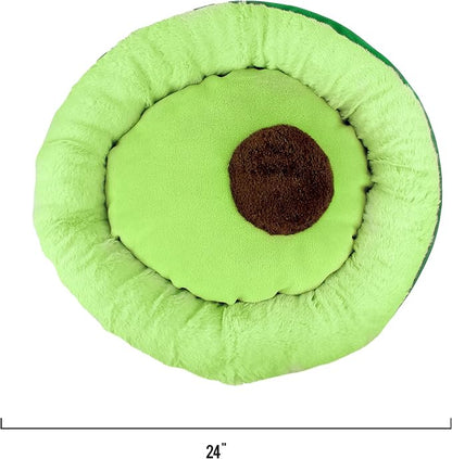 TONBO Soft Plush Small Cute and Cozy Avocado Dog Cat Bed, Washer and Dryer Friendly (Avocado)