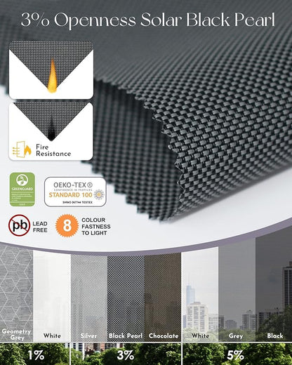 Graywind Motorized Solar Shades Light Filtering Mesh Shade Compatible
