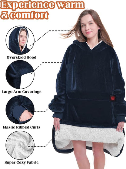 MAXEVE Heated Wearable Blanket Hoodie
