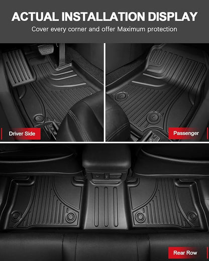 Floor Mats for Hyundai Palisade 2026 7/8 Seats Gas Only All Weather TPE Floor Liners Cargo Mat with Backrest Mat Accessories Odorless Anti-Slip Cargo Tray with Back Seat Protector