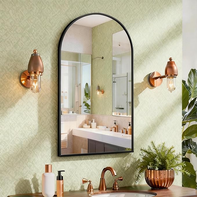 CIRCUMI Arched Wall Mirror, Metal Frame, Large Size