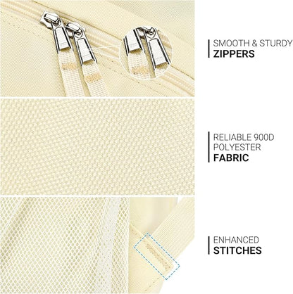 ZORFIN 26L Backpack for College, and Travel: Water Resistant Bookbag - Beige
