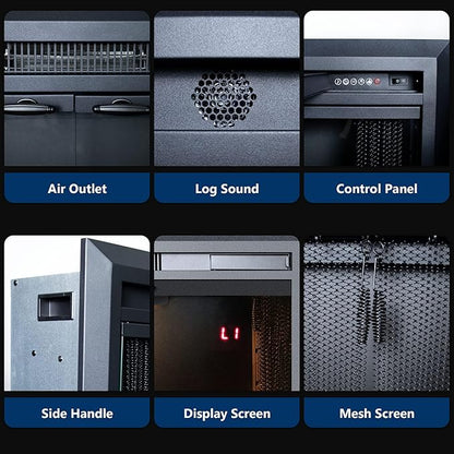 50 Inches Electric Fireplace Insert, 750W/1500W Fireplace Heater