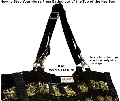 Derby Originals Superior Slow Feeder Horse Hay Bag with Super Tough Bottom and 1 Year Warranty