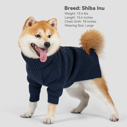 cyeollo 4XL Dog Sweater, Stretchable & Cozy Warm Dog Sweaters for Large Dogs Boy, Pullover Knit Fall Winter Sweatshirt Big Dogs Clothes, Doberman Great Dane Apparel, Navy XXXXL
