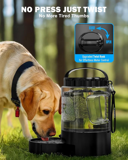 lesotc 95OZ Large Dog Water Bottle,Portable Travel Water Bowl for Dogs Camping Hiking Traveling Beach Park Accessories,Dog Water Bowl Dispenser with Pull-Out Drinking Bowls,Leak Proof Pet Water Bottle