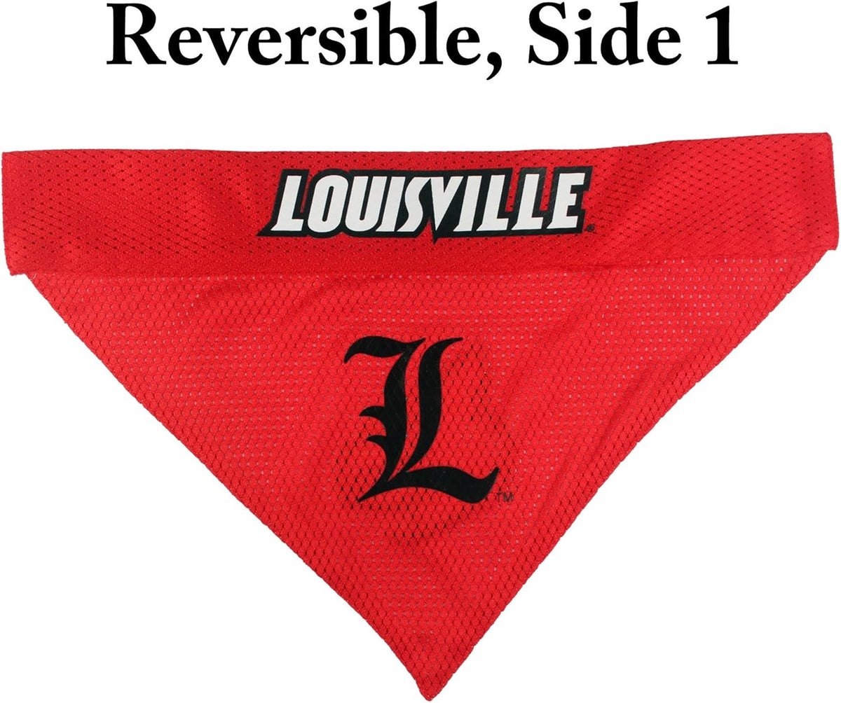 Pets First Collegiate Pet Accessories, Reversible Bandana, Louisville Cardinals, Small/Medium