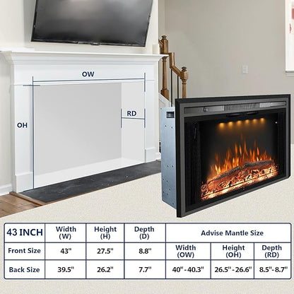 Trim Kit Designed for 43" Electric Fireplace Insert