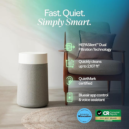 BLUEAIR Air Purifiers for Medium Rooms, Cleans 1, 858 sqft in one hour
