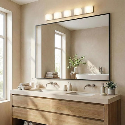 48''x36'' Extra Large Black Bathroom Mirror, Metal Framed Vanity Mirror