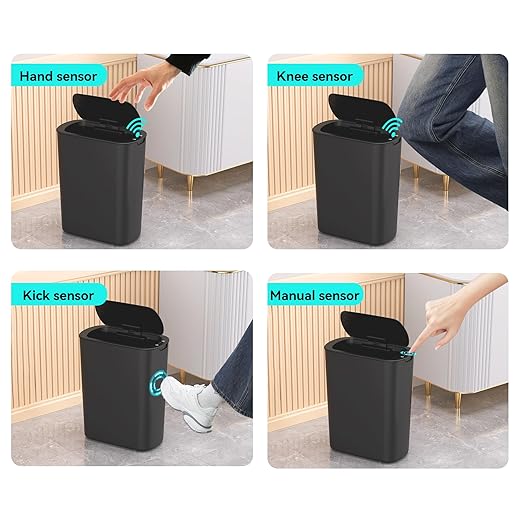 5 Gallon Motion Sensor Bathroom Trash Can Automatic Garbage Cans