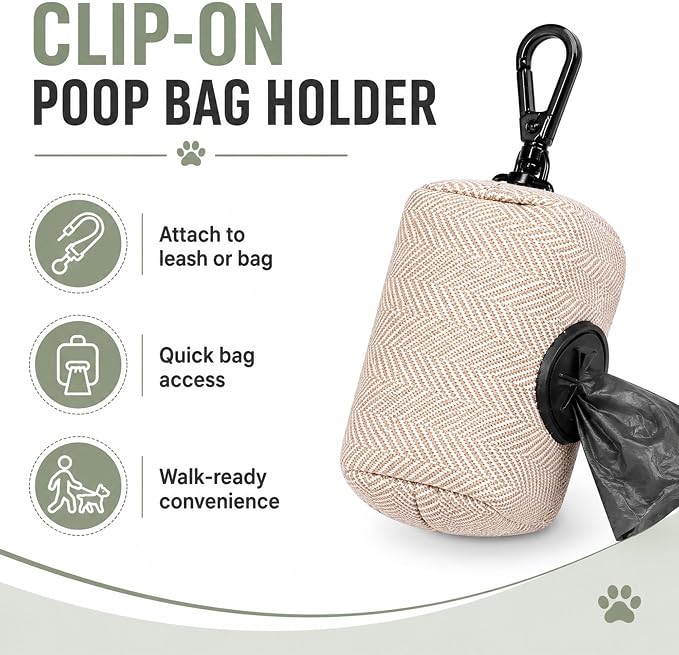 EVERKING 5-Piece Dog Travel Set, Adjustable Harness, Leash, Collar, Poop Bags, Bowtie for Small Medium Dogs, Beige, Breathable No-Pull Design (Beige, S)