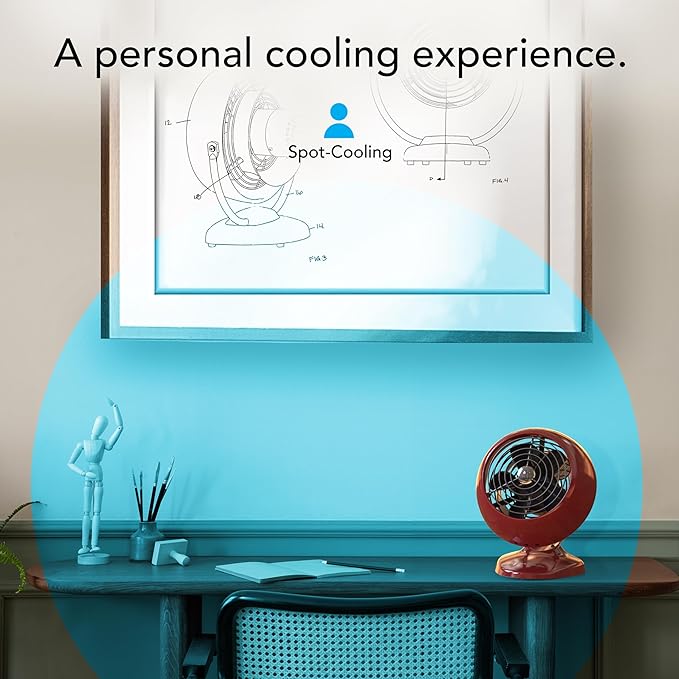 Vornado VFAN™ Mini Fan, Classic Vintage Fan, Retro Metal Air Circulator
