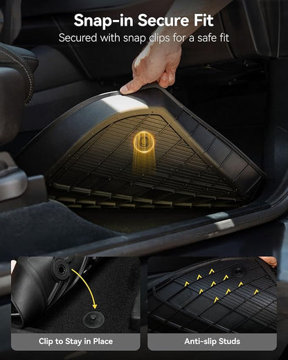 3W Floor Mats Fit 2020-2026 Toyota Corolla Sedan (Not for Cross or Hatchback), TPE All Weather Custom Fit Floor Liner for Toyota Corolla 1st and 2nd Row Full Set Car Liners(Include Hybrid)