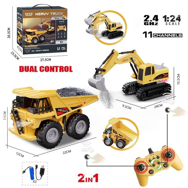 Remote Control Excavator Construction Vehicle Set  Educational Construction Toy For Children