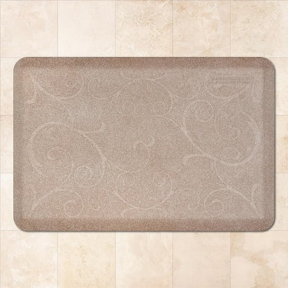 WellnessMats Bella Collection Anti-Fatigue Floor Mat, Polyurethane – Ergonomic Support Pad for Home, Kitchen, Garage, Office Standing Desk – Water Resistant - Made in USA