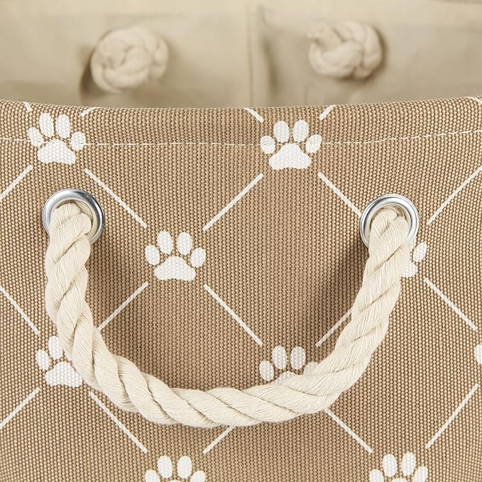 Bone Dry Pet Storage Paw and Bone, Trellis Collection, Medium Rectangle, 16x10x12, Taupe