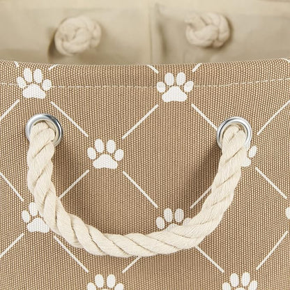 Bone Dry Pet Storage Paw and Bone, Trellis Collection, Medium Rectangle, 16x10x12, Taupe