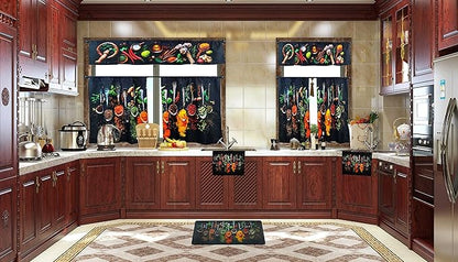 UpNUpCo Artistic Beautiful Anti Fatigue Kitchen Floor Mat - Unique Floor Mats - Pain Relief Padded Kitchen Mats - Floor Mats For In Front Of Sink - Memory Foam 30" X 17.5" X 10mm Cushion Spicy