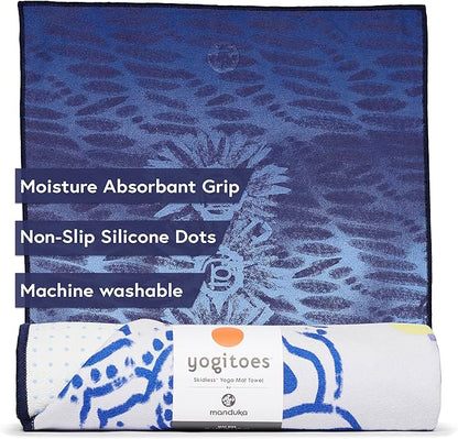 Manduka Yogitoes Hot Yoga Mat Towel - 71" | Moisture Activated Grip | Patented Silicone Nubs | Highly Absorbent, Durable & Easy Care | Made from Recycled Materials | 71 x 24 Inches