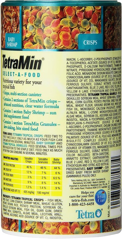TetraMin Crisps Select-A-Food 2.4 Ounces, Fish Food, Variety Pack (77037) (Pack of 2)