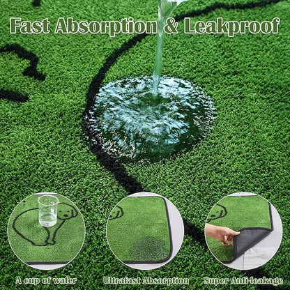 Reusable Puppy Pads , Washable Pee Pads for Dogs 48" x 48" 2 Pack | Super Absorbent & Leakproof Potty Training Pads, Plush Grass-Look With Non-Slip Backing For Crates, Playpens & Small Pets