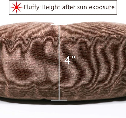 Tiita Round Chair Cushions 22x22 Inch Outdoor Seat Pads Set of 2 Throw Floor Pillows for Adults Sitting Patio Garden, Coffee