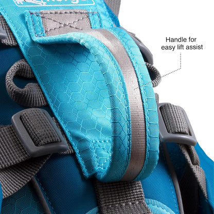 Kurgo Big Baxter Dog Backpack, Dog Saddlebag Pack for Pets, Adjustable Saddlebag for Hiking, Walking, Running, Camping, Coastal Blue