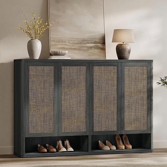 SICOTAS Rattan Shoe Storage Cabinet