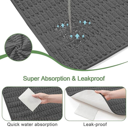 Washable Pee Pads for Dogs Puppy Pad, Dark Grey 40”x60” 1 Pack | High Absorbent Dog Pee Pad Leak Proof Cat Rugs, Reusable Non Slip Pet Mat, Wee Wee Pads for Training, Crate and Floor