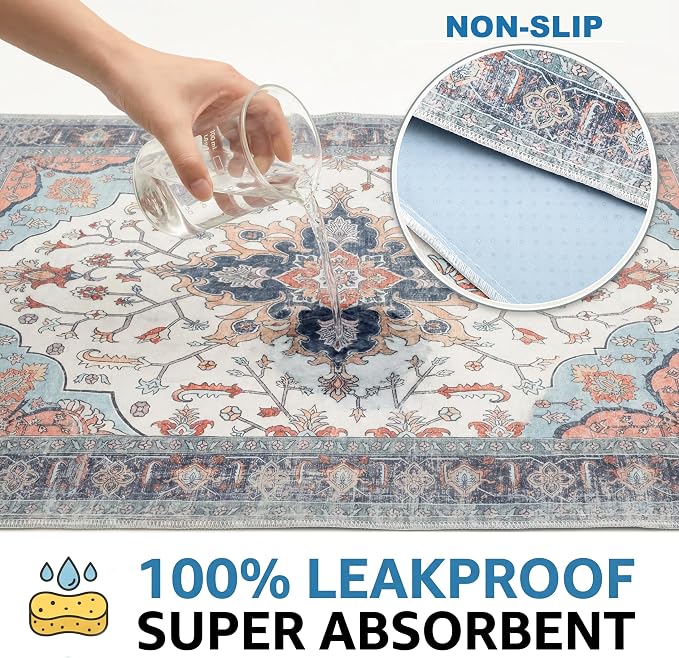 Washable Pee Pads for Dogs,Great Urine Absorbent Reusable Puppy Training Pads,Waterproof,Leak-Proof & Non-Slip Potty Pads for Whelping,Crate,Playpen,Bed.(Blue Floral,31"x36")