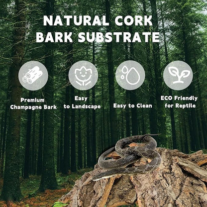 BNOSDM Reptile Terrarium Bark Substrate Bedding Tortoise 3.9-5.9in Natural Cork Bark Reptile Climbing Mat Habitat Decor for Lizard Snake Spiders Hermit Crabs Tarantula Geckos Bearded Dragons (1.4LB)