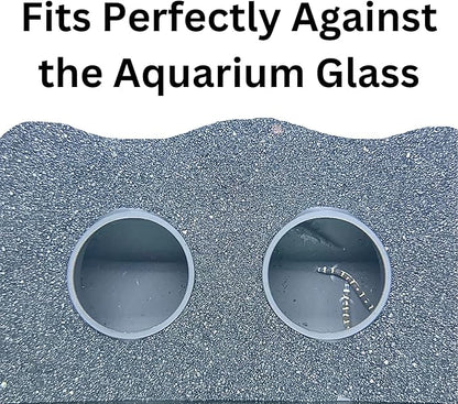 Lucky Critter Aquarium Underground Tunnel Cave Natural Curve Two Hole | Viewing Fish & Shrimp Under Gravel Tunnel | Fish Tank Decor Decoration Hideout Perfect for Corydora Catfish, Kuhli Loach, Pleco