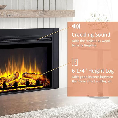 Legend Flame LegendFlame Jaden 32'' W x 25'' H Electric Fireplace Insert