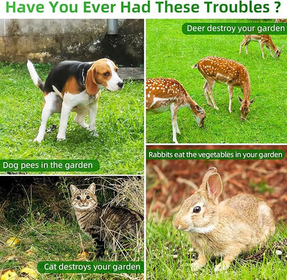 2026 Upgraded Solar Animal Repellent Ultrasonic Outdoor, 2 Pack IP65 Waterproof Deer Repellent & Cat Deterrent with Motion Sensor, Effective Racoon Rabbit Skunk Squirrel Repeller for Yard Garden