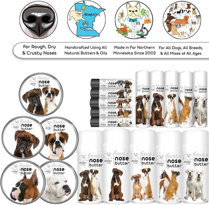 The Blissful Dog Show Boxer Nose Butter for Dry, Cracked Skin, Lick-Safe Dog Nose Balm with Moisturizing Shea Butter, Almond, Olive, and Essential Oils, Pet Supplies, Uncented, 8 oz.