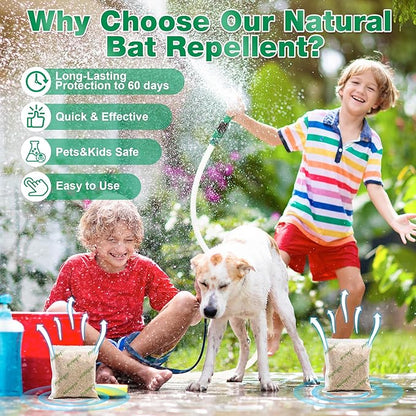 12 Pack Bat and Bird Repellent, Natural Peppermint Oil Eagle Repellent for Attic Indoor Outdoor Patio Garden Porch, Pet and Family Safe, Ready to Use