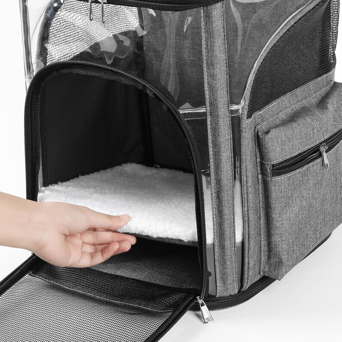 Cat Carriers Dog Carrier Pet for Small Medium Cats Dogs Puppies up to 25 Lbs, TSA Airline Approved Soft Sided, Collapsible Travel Puppy - Black Grey (L: 15.8" LX12.6 WX19.7 H, Black)