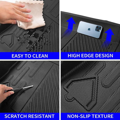 Rongtaod Cargo Mat Compatible with 2021-2025 2026 Ford Bronco 4 Door Trunk Mat Cargo Mat Cargo Liner Back Seat Cover Protector 2025 Bronco Accessories (Trunk Mat+Backrest Mats)