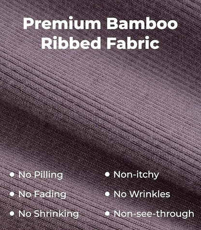 NACHILA Pajamas for Women-Viscose from Bamboo, Ribbed Racerback Tank Top Sexy Split Shorts Pajama Sets Cooling Sleep Cami Pjs