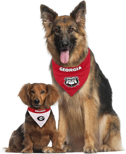 Pets First Collegiate Pet Accessories, Reversible Bandana, Georgia Bulldogs, Small/Medium
